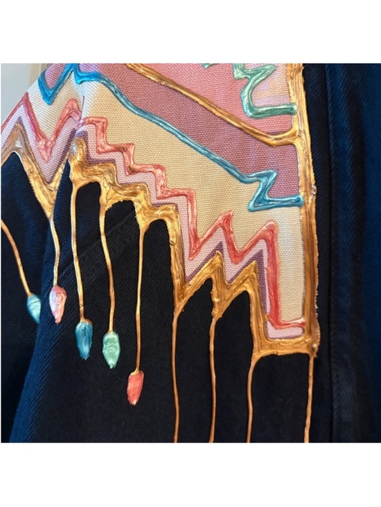 Sundance Hand Painted Southwestern  Boho Western  Oversized Coat Size Small - Picture 6 of 11